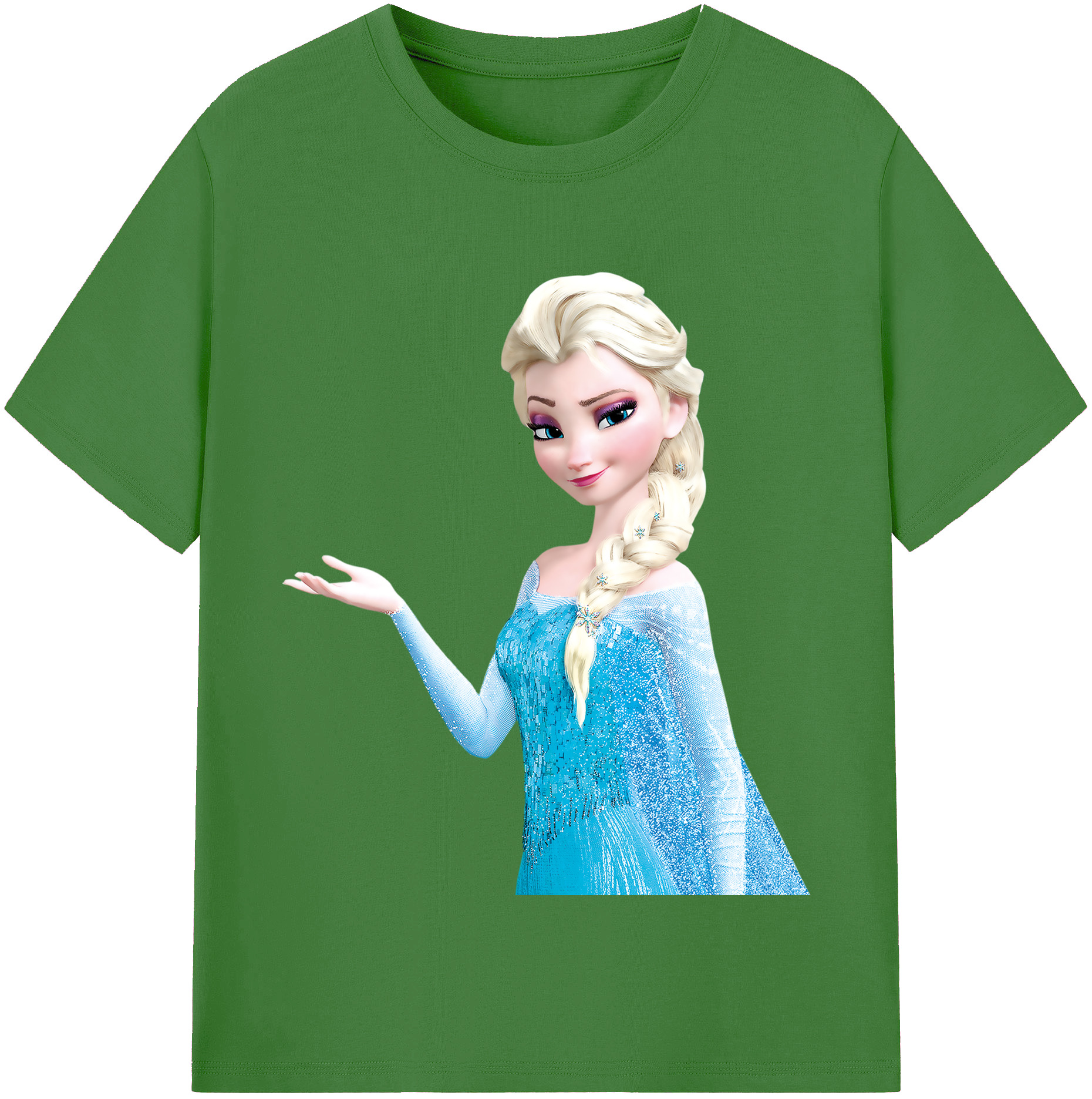 （画像用） アナと雪の女王 アンナ エルサ Frozen Anna Elsa レディースカジュアルプリントTシャツ（綿100％）